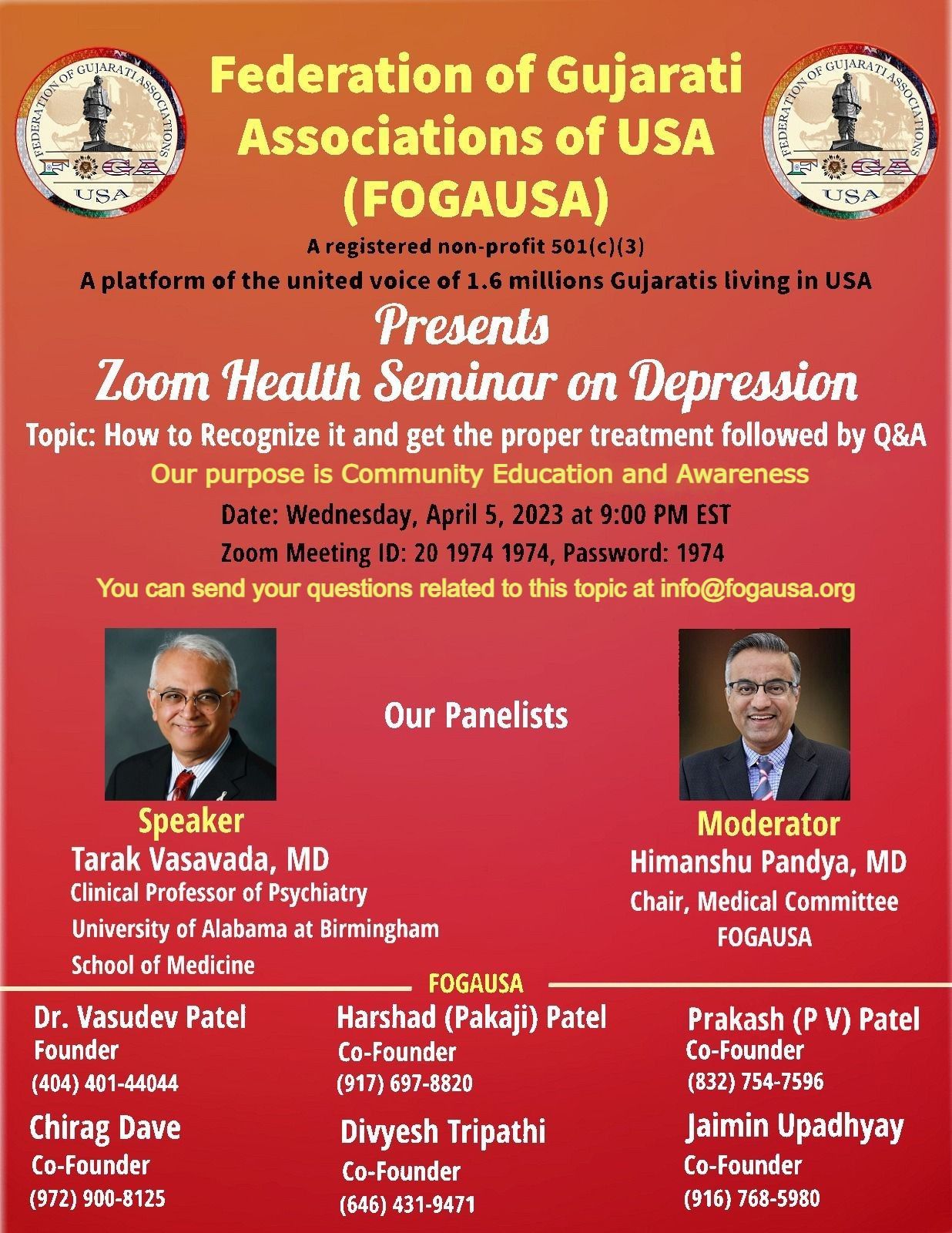 Zoom Health Seminar on Depression